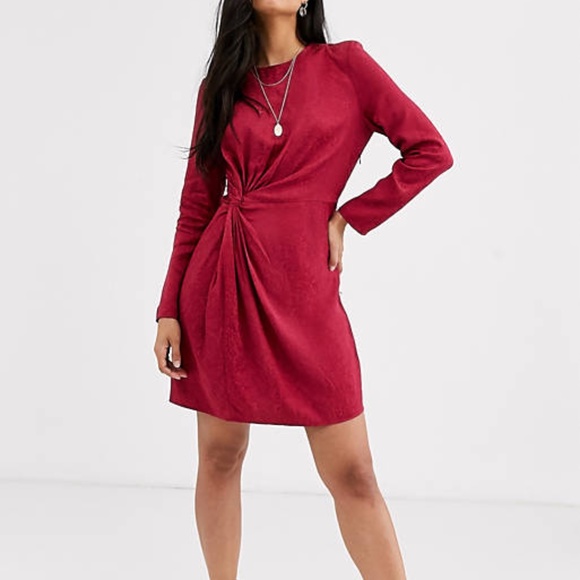 & Other Stories || Jacquard Snake Print Knot-Detail Mini Dress - Picture 2 of 12